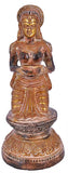 White Whale Brass Deeplaxmi Statue/Hand Carved Religious Standing Goddess Lakshmi/Diwali Oil Lamp Laxmi/Diya Holding Lady/Temple Decor Art