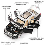 White Whale Metal Die cast Pullback Openable Doors Toy Cars with Flashing Light Musical Sound Car for Gifts Toys for Kids Boys and Girls Children (Black)