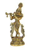 Whitewhale Lord Krishna Idol Statue Krishna Idols Gold Plated Flute Playing Krishan Decorative Showpiece Figurine for Pooja Room & Gift