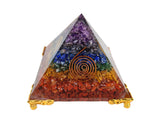 White Whale Amethyst Orgone Pyramid Energy Generator Reiki Healing Crystal Chakra With Gold Stand Feng Shui Pyramid