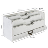 White Whale Expandable Wooden Desktop Mail Sorter with Pen & Pencil Drawer