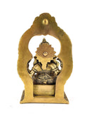 White Whale Lord Ganesha Brass Statue Religious Strength God Sculpture Idol