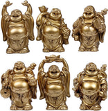 Brass Laughing Buddha Figurines Lucky Happy Buddha Statue-2'' Set of 6 Gift