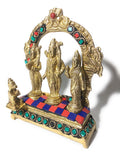 White Whale Ram Darbar Statue / Idol - Lord Rama Laxman And Sita Religious Indian Art Statue 5.5"inch