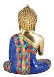 White Whale Brass Buddha Statue Astmangal Buddhism Idol feng Shui Home Decorative Showpiece (12 Inches)