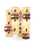 White Whale Wall-Mounted Wooded Coffee Mug Holder, Beer Mug Holder Kitchen Storage Rack