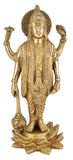 White Whale Brass Lord Vishnu Standing On Kamal Bhagwan Lord Vishnu Idol Statue Murti Home Decor