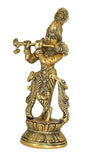 Whitewhale Lord Krishna Idol Statue Krishna Idols Gold Plated Flute Playing Krishan Decorative Showpiece Figurine for Pooja Room & Gift