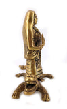 White Whale Ganga Mata Brass Statue Religious Goddess Sculpture Idol