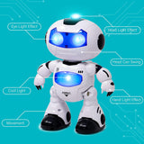 White Whale Remote Control Electric Musical and Dancing Intelligent Robot with 3D Lights