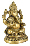 White Whale Lord Ganesh Murti Ganesha Idol Ganpati Bhagwan Brass Statue for Home Decoration Showpiece