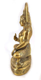 White Whale Lord Shiva Brass Statue Religious Strength God Sculpture Idol