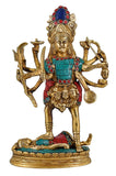 Whitewhale Large Kaali Maa Idol Brass Sculpture Statue Hindu Goddess Figurine Diwali Decor Gifts
