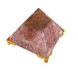 White Whale Orgone Pyramid Energy Generator Reiki Healing Crystal Chakra With Gold Stand Feng Shui Pyramid