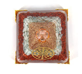 White Whale Amethyst Orgone Pyramid Energy Generator Reiki Healing Crystal Chakra With Gold Stand Feng Shui Pyramid