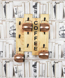 White Whale Wall-Mounted Wooded Coffee Mug Holder, Beer Mug Holder Kitchen Storage Rack