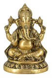 White Whale Lord Ganesh Murti Ganesha Idol Ganpati Bhagwan Brass Statue for Home Decoration Showpiece