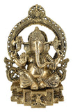 White Whale Lord Ganesh Murti Ganesha Idol Ganpati Bhagwan Brass Statue for Home Decoration Showpiece