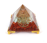 White Whale Amethyst Orgone Pyramid Energy Generator Reiki Healing Crystal Chakra With Gold Stand Feng Shui Pyramid
