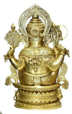 White Whale Brass Decor India Mangalkari Ganesha Statue Home Decor (25 inches)