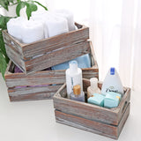 White whale Set of 3 Country Rustic Finish Brown Wood Nesting Boxes/Tabletop Jewelry Storage Containers