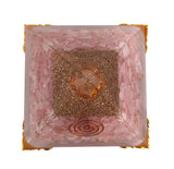White Whale Orgone Pyramid Energy Generator Reiki Healing Crystal Chakra With Gold Stand Feng Shui Pyramid