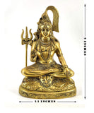 White Whale Lord Shiva Brass Statue Religious Strength God Sculpture Idol