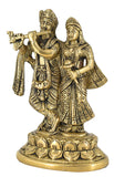 White Whale Brass Radha Krishna Idol Statue Home Decor Figurine