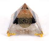 White Whale Amethyst Orgone Pyramid Energy Generator Reiki Healing Crystal Chakra With Gold Stand Feng Shui Pyramid