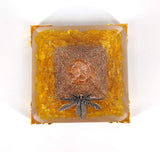 White Whale Amethyst Orgone Pyramid Energy Generator Reiki Healing Crystal Chakra With Gold Stand Feng Shui Pyramid