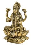 White Whale Brass Lakshmi Idol Hindu Lakshmi Goddess Statue Home Office Showpiece Décor