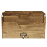 White Whale Expandable Wooden Desktop Mail Sorter with Pen & Pencil Drawer