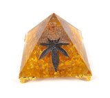 White Whale Amethyst Orgone Pyramid Energy Generator Reiki Healing Crystal Chakra With Gold Stand Feng Shui Pyramid