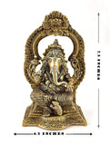White Whale Lord Ganesha Brass Statue Religious Strength God Sculpture Idol