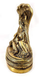 White Whale Lord Vishnu with Lakshmi Rest Upon Shesha Naag Brass Statue Religious Strength Sculpture Idol
