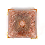White Whale Orgone Pyramid Energy Generator Reiki Healing Crystal Chakra With Gold Stand Feng Shui Pyramid