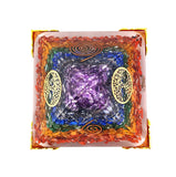 White Whale Amethyst Orgone Pyramid Energy Generator Reiki Healing Crystal Chakra With Gold Stand Feng Shui Pyramid