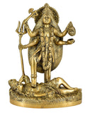 White Whale Maa Kali Brass Statue Religious Goddess Sculpture Idol Home Decor Figurine