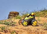 White Whale Twist & Turn Remote Control Car (Yellow, Rechargeable, 4-Way Moves)