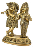 White Whale Brass Radha Krishna Idol Statue Home Decor Figurine