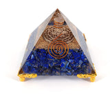 White Whale Amazonite Orgone Pyramid Energy Generator Reiki Healing Crystal Chakra With Gold Stand Feng Shui Pyramid
