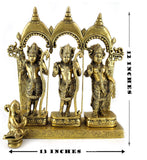 White Whale Ram Darbar - Lord Rama Laxman And Sita Hanuman Brass Statue Religious Sculpture Idol - Large