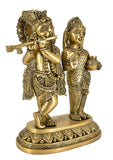 White Whale Brass Radha Krishna Idol Statue Home Decor Figurine