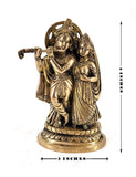 White Whale Radha Krishna Brass Statue Religious Sculpture Idol