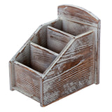 White whale Wooden Remote Control Caddy, 3 Slot Office Supply Storage Rack