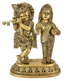 White Whale Brass Radha Krishna Idol Statue Home Decor Figurine