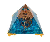 White Whale Amethyst Orgone Pyramid Energy Generator Reiki Healing Crystal Chakra With Gold Stand Feng Shui Pyramid