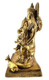 White Whale Shiva Parvati Ganesh Idol Shiv Parivar Brass Murti  Statue Sculpture - Large