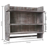 White Whale Wooden Bathroom Organizer Rack with 3 Shelves and Hanging Towel Bar