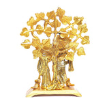 White Whale Radha Krishna Standing Playing Flute Under Tree idol Metal Statue Gold Antique Finish for Pooja & Home,Office Decorative,Radha Krishna Murti Showpiece Figurines,Religious idol Decorative Gift Article...